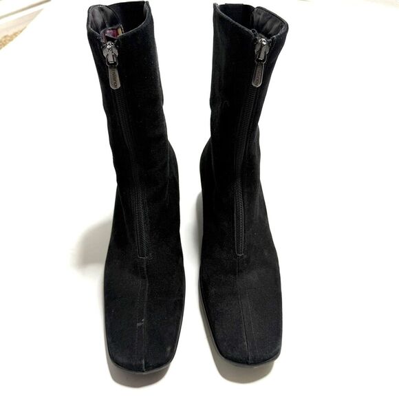 Aquatalia Marvin K Women’s 9.5 Black Boots Ankle Bootie Square Toe Suede Leather - Picture 5 of 13